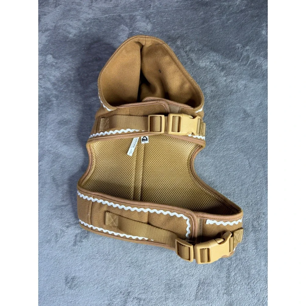 Gingerbread Dog Harness Large Tan Canvas Christmas Holiday Hooded‎ Costume